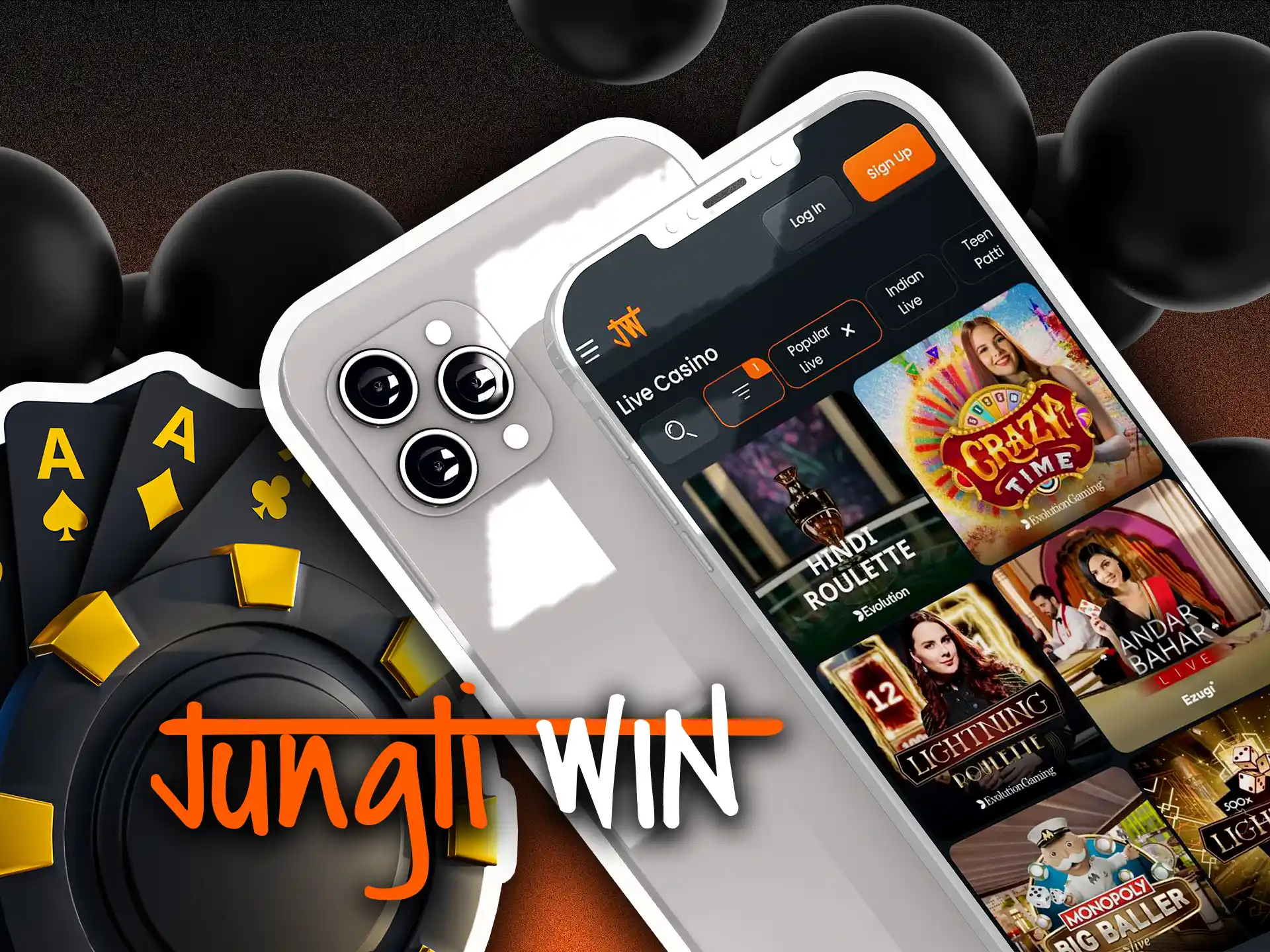 Play casino games using Jungliwin casino app.