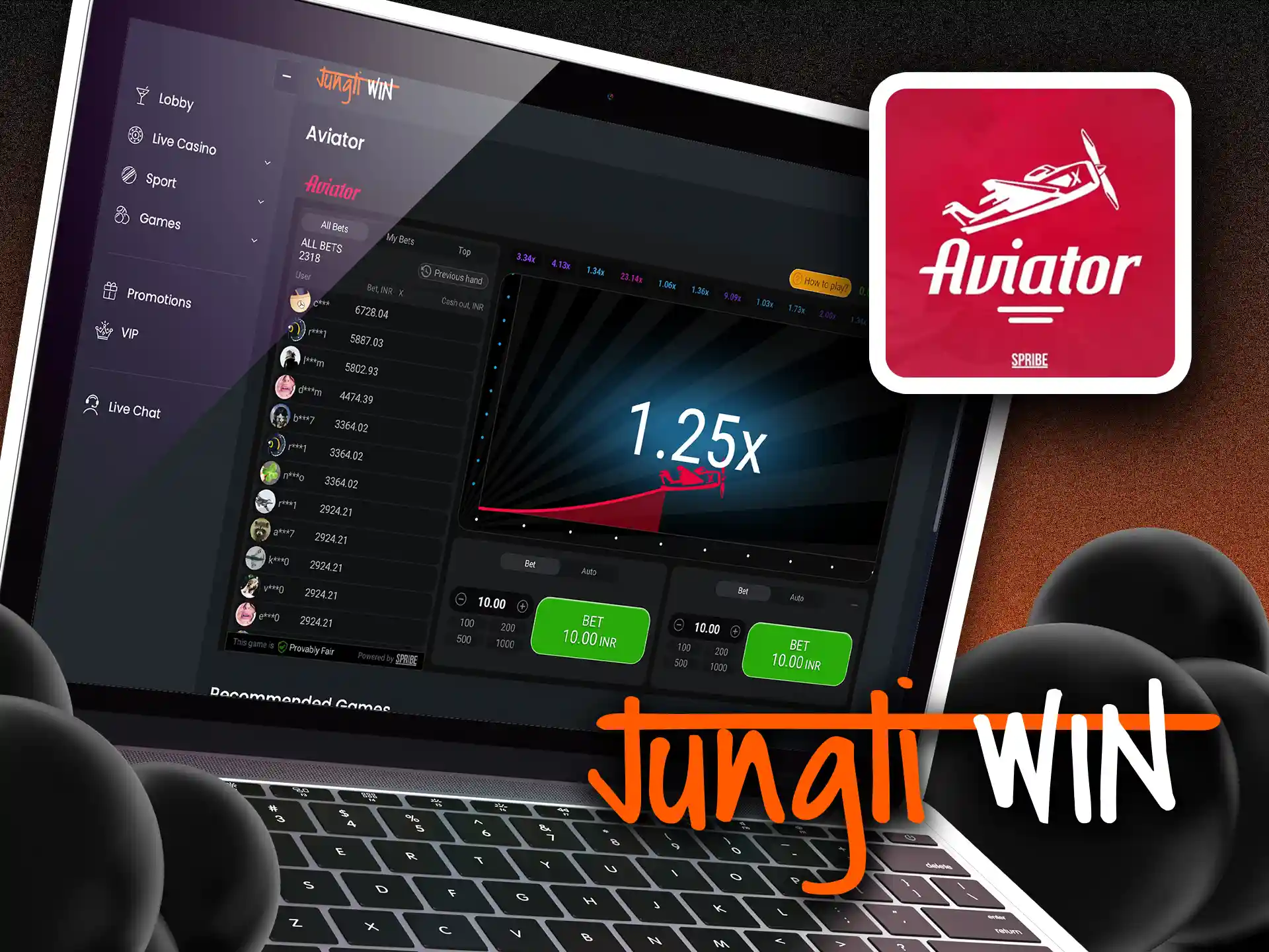 Aviator game is a great way for playing at Jungliwin casino.