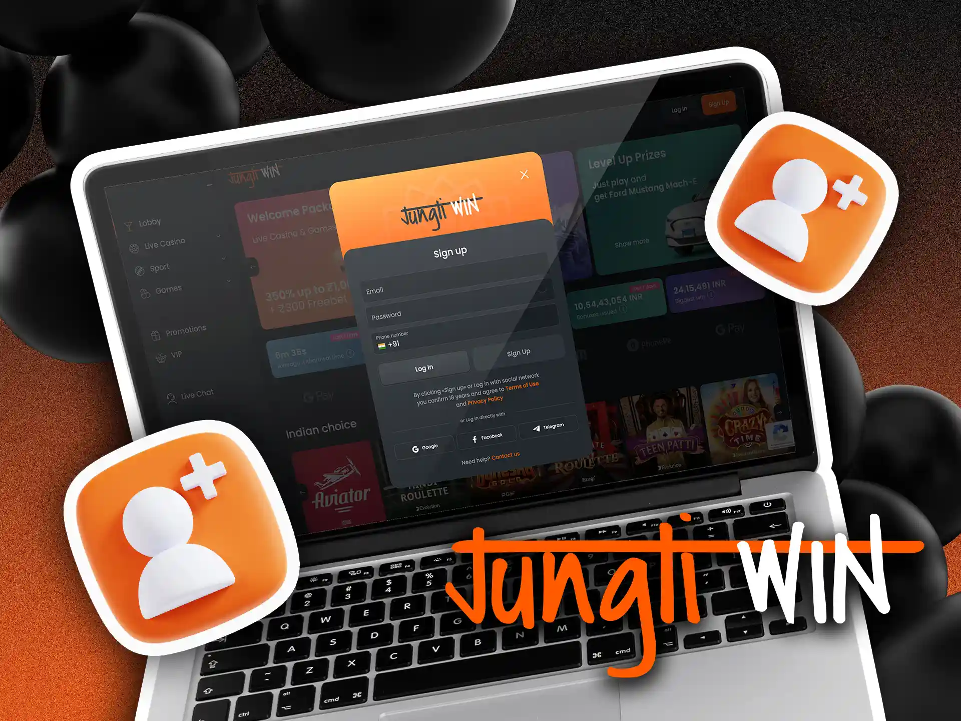 Start playing at Jungliwin casino by making new account.