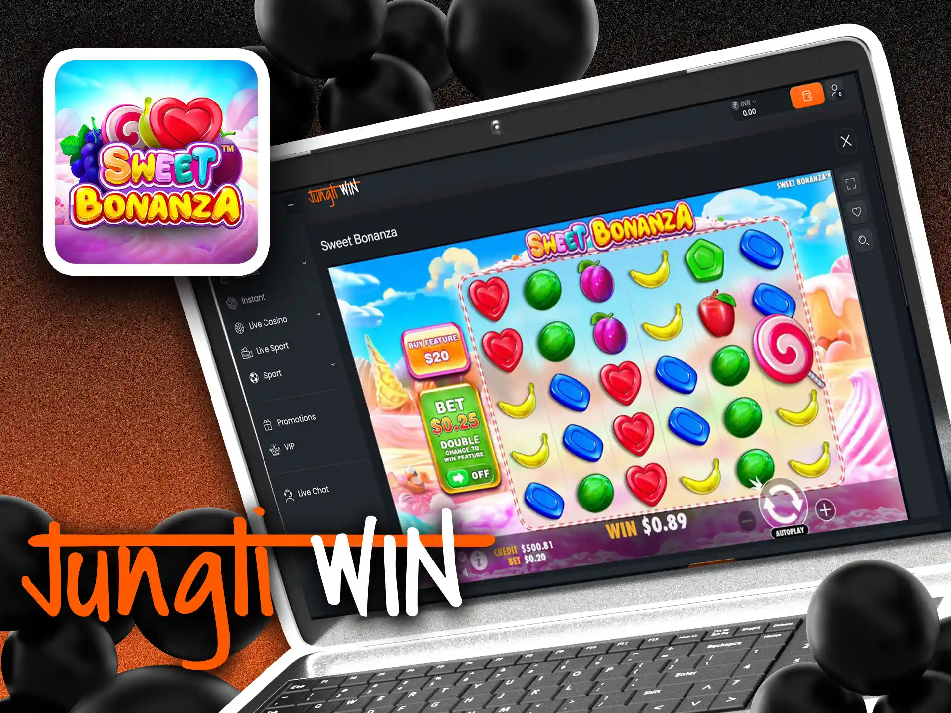 Sweet Bonanza is a great slot for making money at Jungliwin.