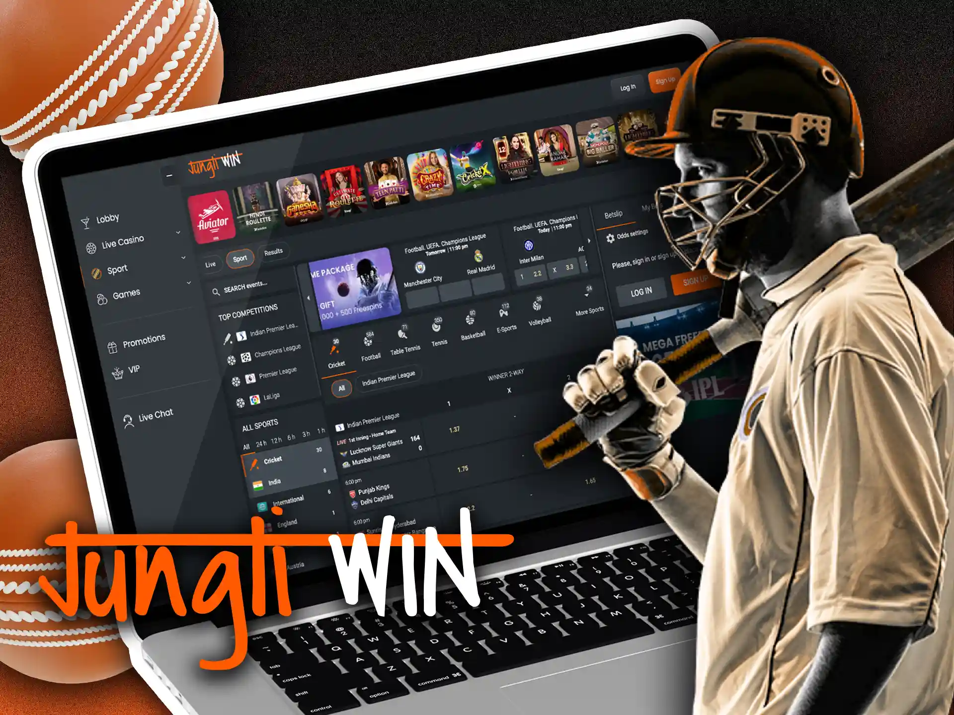 Bet on popular cricket teams and win money at Jungliwin.