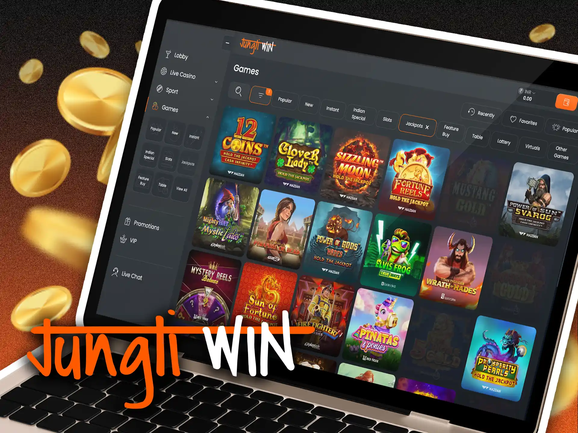 Win huge amount of money by playing jackpot games at Jungliwin.