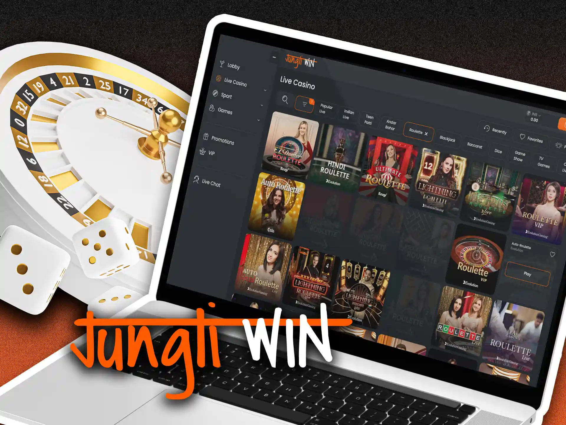 Spin Jungliwin roulette and win money.