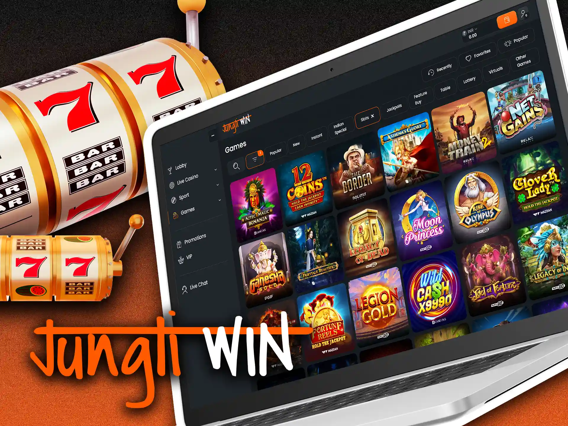 Search for your favourite slots in Jungliwin casino.