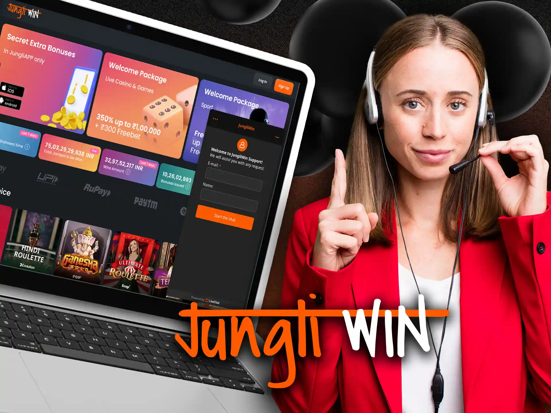 Send your question to Jungliwin suppor using online chat.